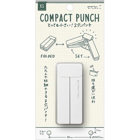 

Midori XS Compact Hole Puncher Pembolong Pelubang Kertas Extra Small