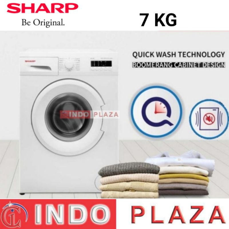 MESIN CUCI SHARP FRONT LOADING 7 Kg / 7Kg ES-FL1072B