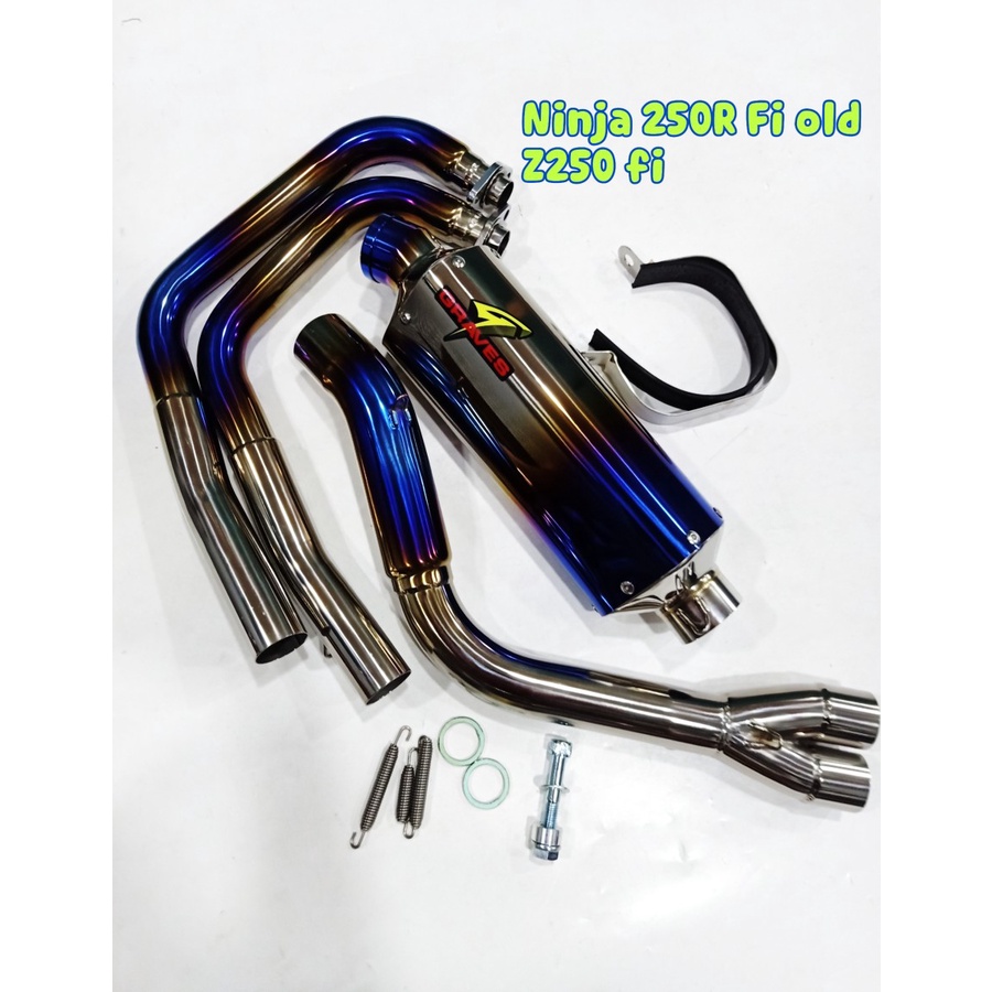 Knalpot Graves NInja 250r ninja 250 fi z250 fi full system TITANIUM