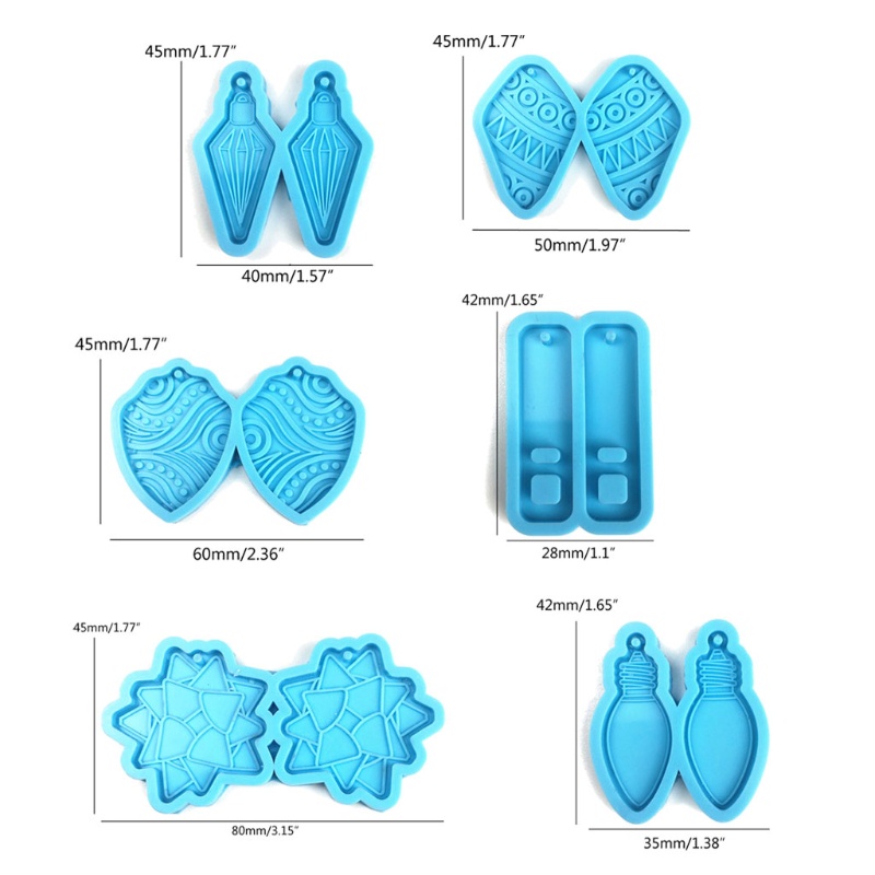 SIY  12 Styles Earrings Pendant Making Mold Earrings Epoxy Resin Casting Silicone Molds Jewelry Making Tools Resin Craft Tool