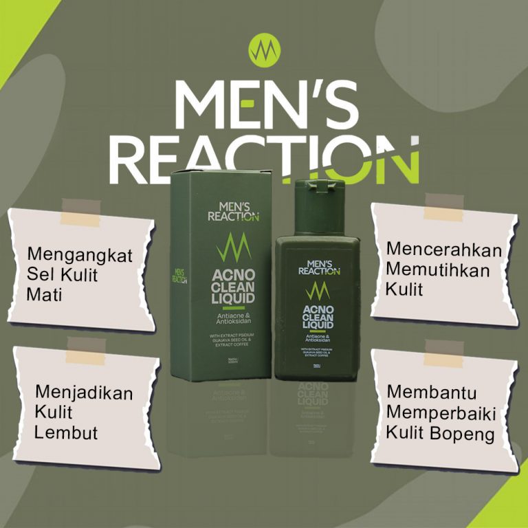 ( BONUS PARFUM ) Sabun Jerawat MEN’S REACTION Acno Clean Liquid Anti Bakteri