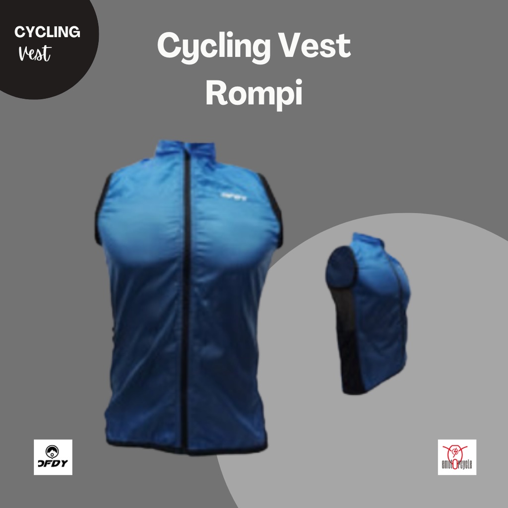 Ofdy Cycling Vest Rompi Sepeda Warna Biru Material Polyester Super - S