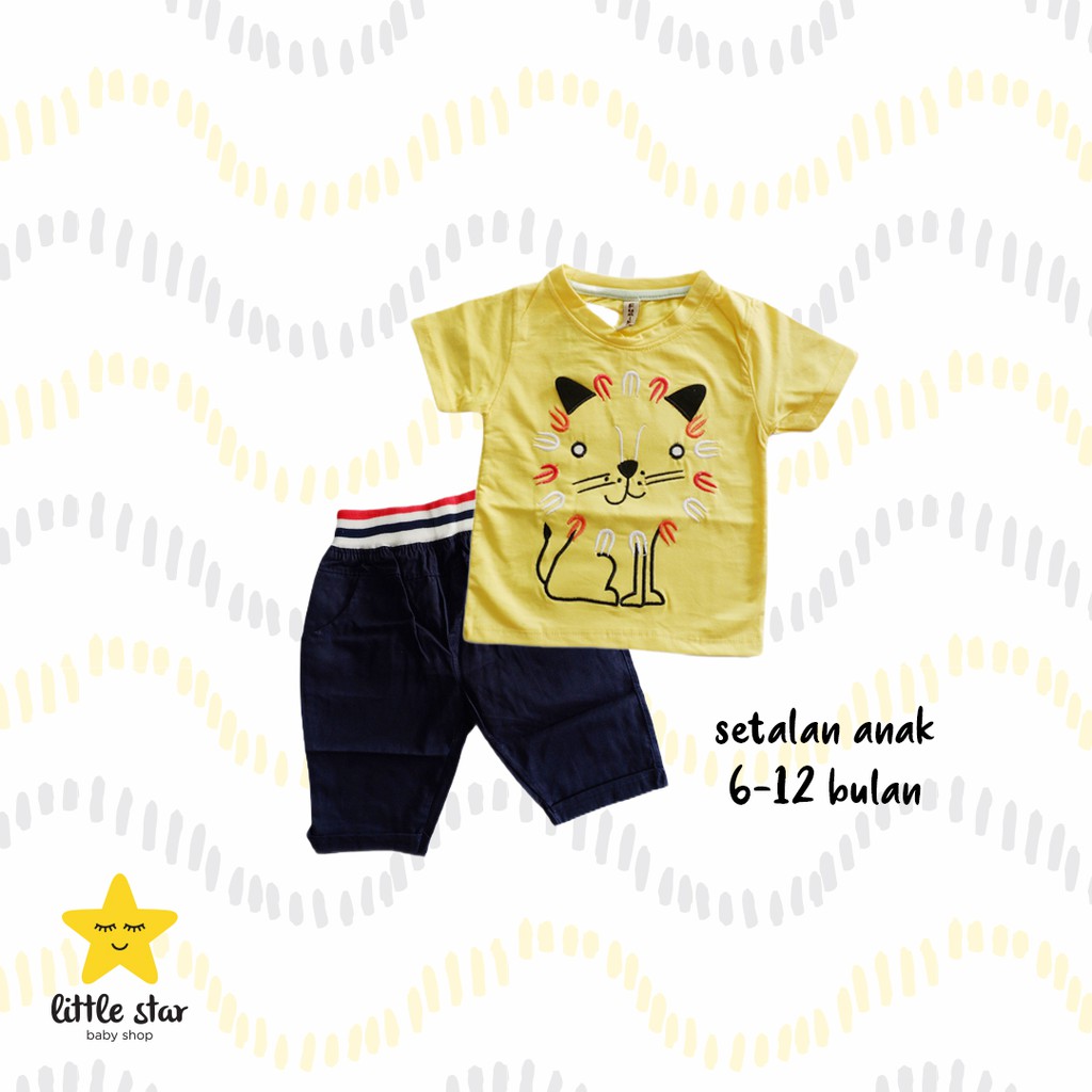 Fumiko Setelan Atasan Kaos Celana Anak Bayi Cowok | Set Baju