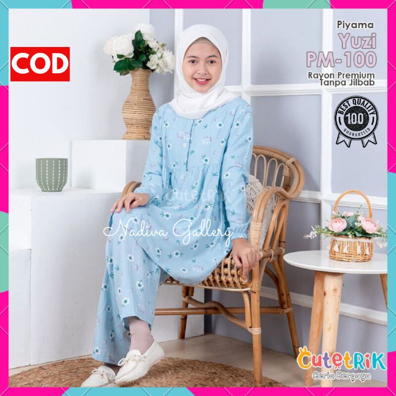 PIYAMA CUTETRIK ANAK CYRA UNGU TERBARU ADEM RAYON 8 - 12 tahun