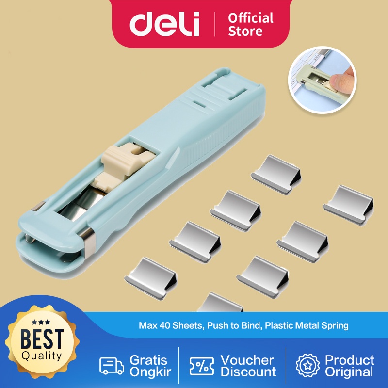 

Deli Fastener / Binder Clip Otomatis Gratis 8 Buah Clip 8591F 8591A