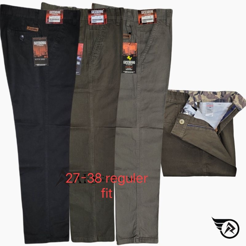 Celana Panjang Pria Reguler Fit Bahan Katun Canvas Premium