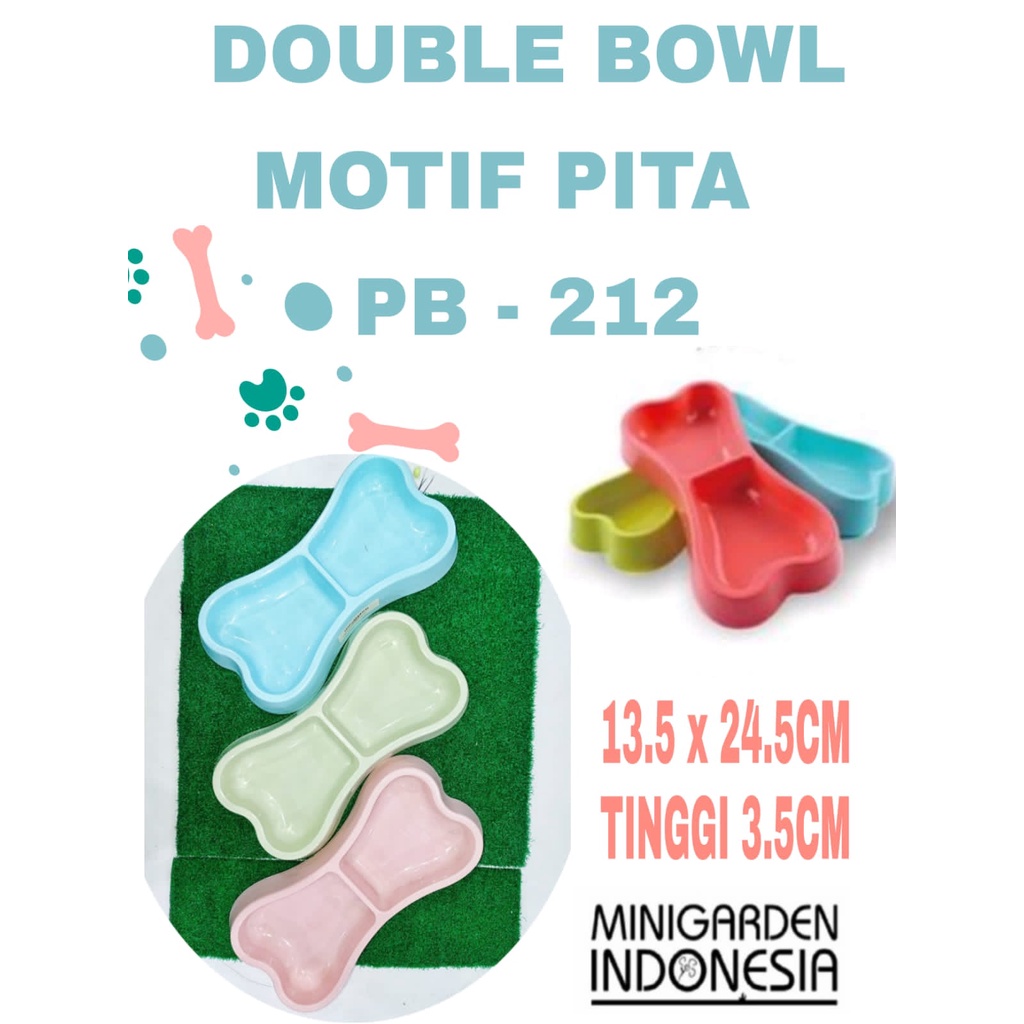 TEMPAT MAKAN ANJING PB 212 pet bowl double bowl mangkok tempat minum hewan kucing