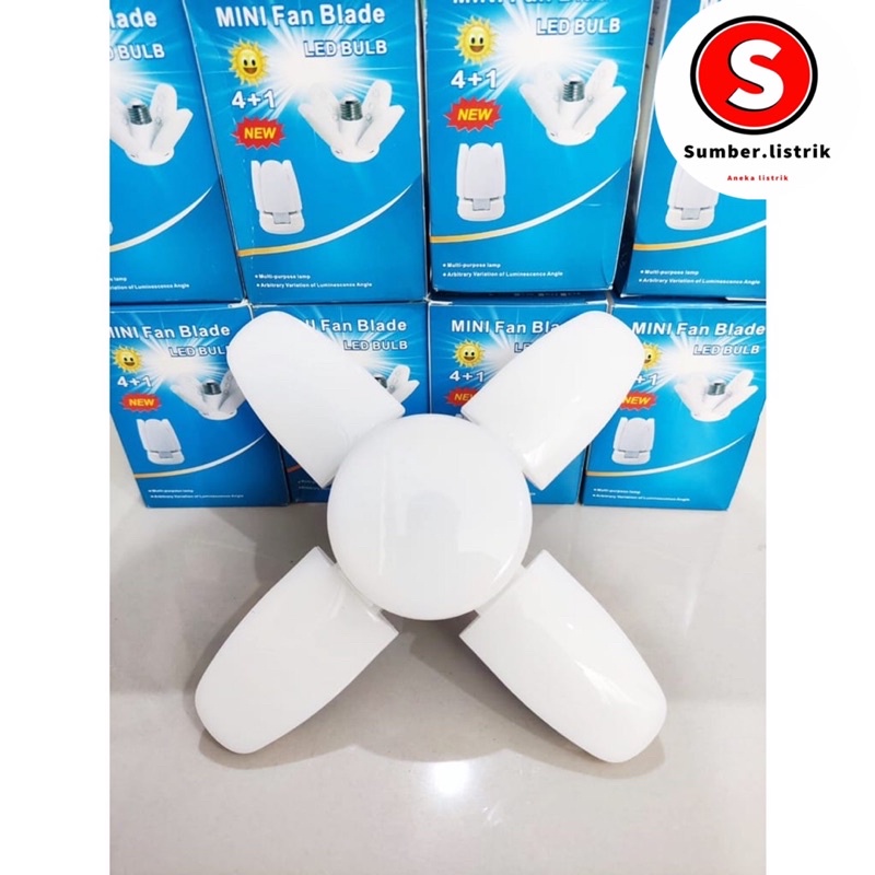 Lampu 4+1 Baling Mini Fan Blade 28watt 6500k Led Light Bulb Lampu Bohlam