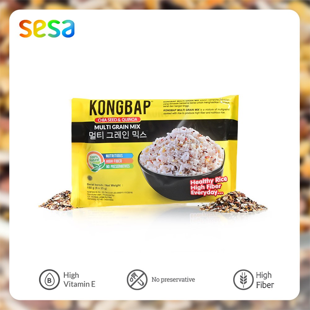 

KONGBAP Multi Grain Mix Chia Seed Quinoa 150gr - Nasi Pulen