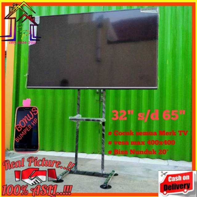 Promo!!! Bracket Tv monitor Standing LCD LED 24&quot; sampai 65 universal High Quality