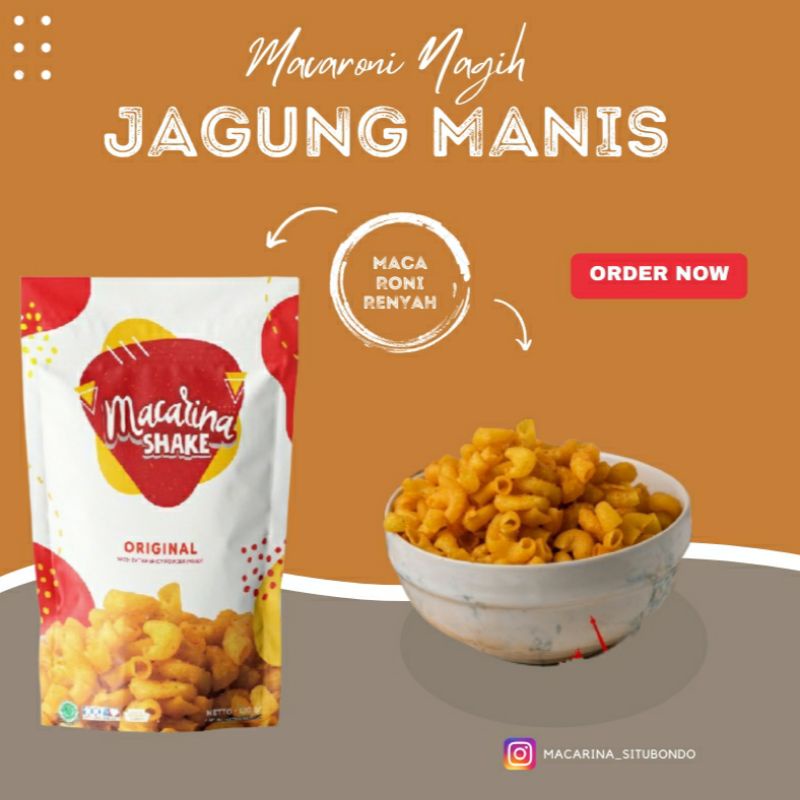 

Makaroni Pedas Rasa Jagung Manis 120gram (Macarina Shake)