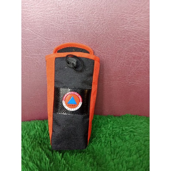 Tempat baret hitam Lis Oren logo BPBD
