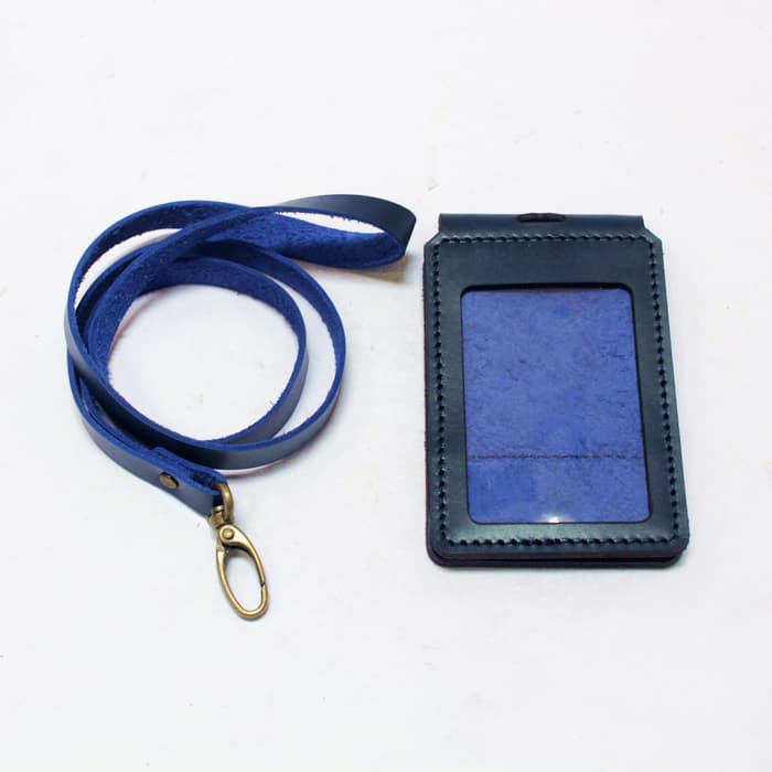 id card holder model lipat - name tag magnet tali warna biru PHID653