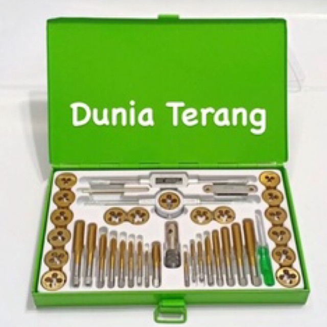 Tap And Dies TEKIRO 40 pcs - Alat Snai dan Tap Ulir Baut Set 40pcs - Alat Tap Senai 40pc GT-TD1726