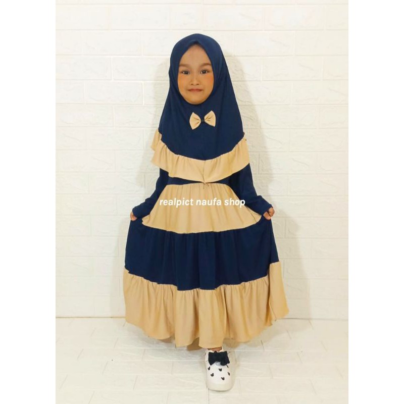 Gamis Jersey Anak 3-5 tahun / gamis terbaru /gamis renda / gamis canda susun