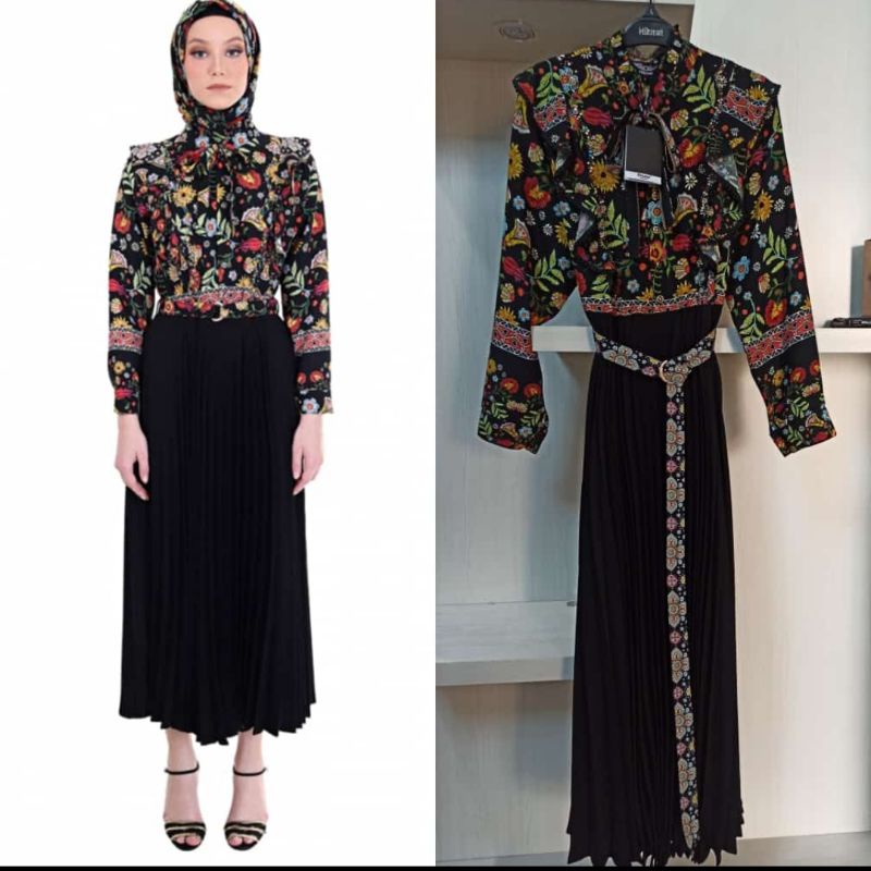 Hanya Ready size XL New Arrival Original Abaya Hikmat D9995 Black