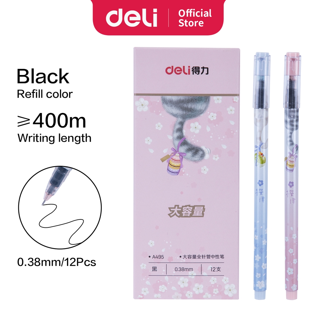 

Deli Full Needle Neutral Pen Pulpen Gel 0.38mm A495