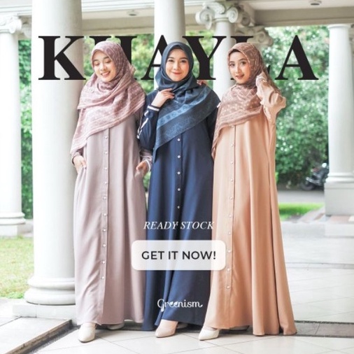 Greenism Gamis Khayla Quality Premium Syari'i Long Dress Gamis Rose Crepe