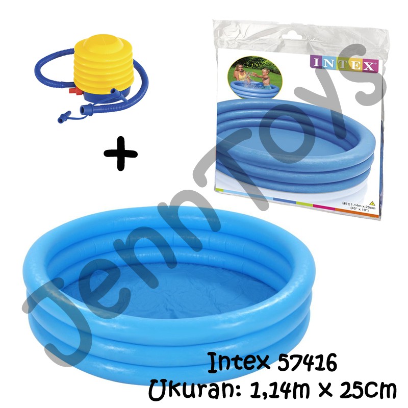 JennToys - Kolam Renang Anak Mandi Bola Rubber Pool Crystal Blue 114 x 25 Cm - INTEX 59416