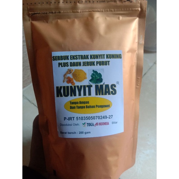 

Bubuk ekstrak kunyit kuning plus daun jeruk purut