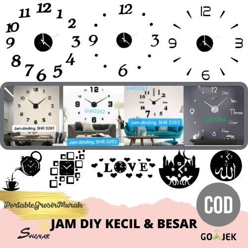 Shenar,Jam Dinding Diy Kecil, Jam Dinding Tempel/Jam Dinding Dekorasi/Jam Dinding Ruang Tamu Dan Kam