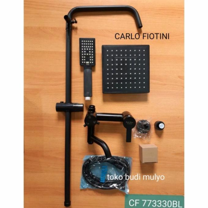 SHOWER TIANG SET HITAM CARLO FIOTINI