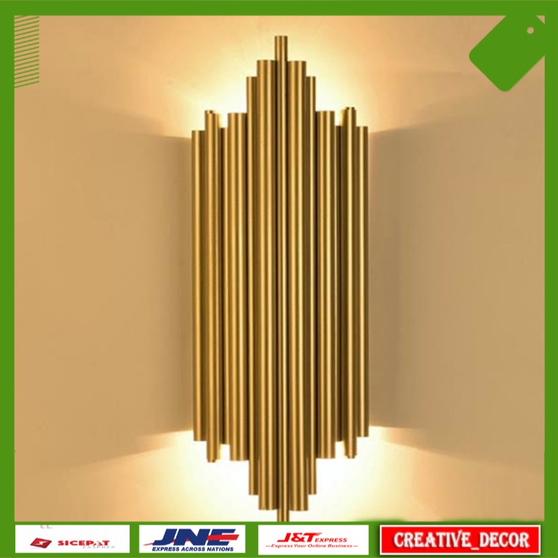 Lampu Dinding Kamar Aesthetic Impor Modern Creative Individuality Metal Wall Light Retro Gold Living