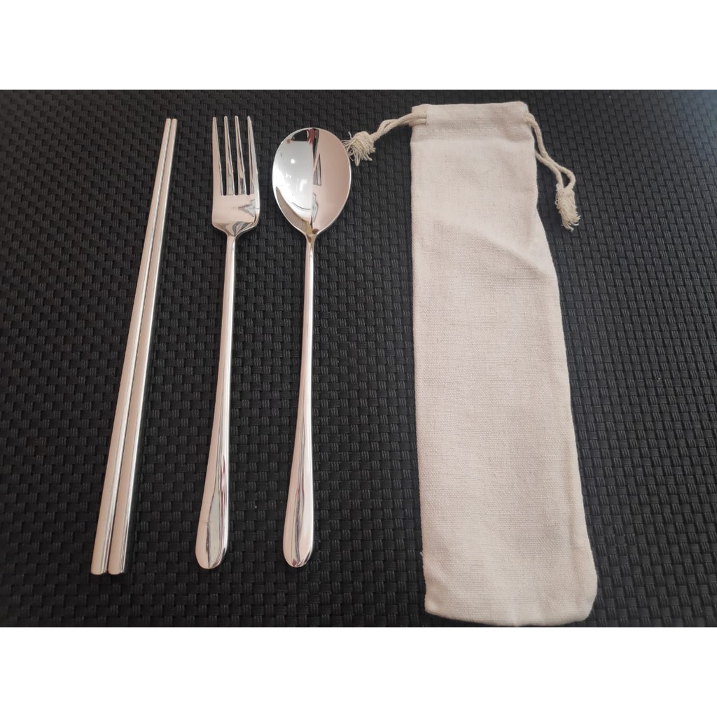 SENDOK GARPU SUMPIT KOREA STAINLESS STEEL STAINLES TEBAL SET ALAT MAKAN