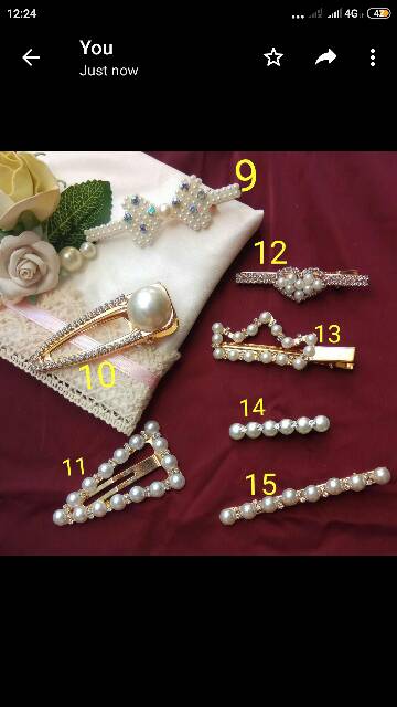 Jepit rambut mutiara - korea pearl hairpin impor