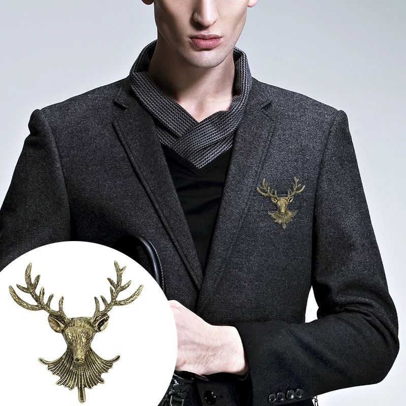 Lapel Pin Bros Jas Kepala Rusa - Brooch Deer - Aksesoris Jas Blazer