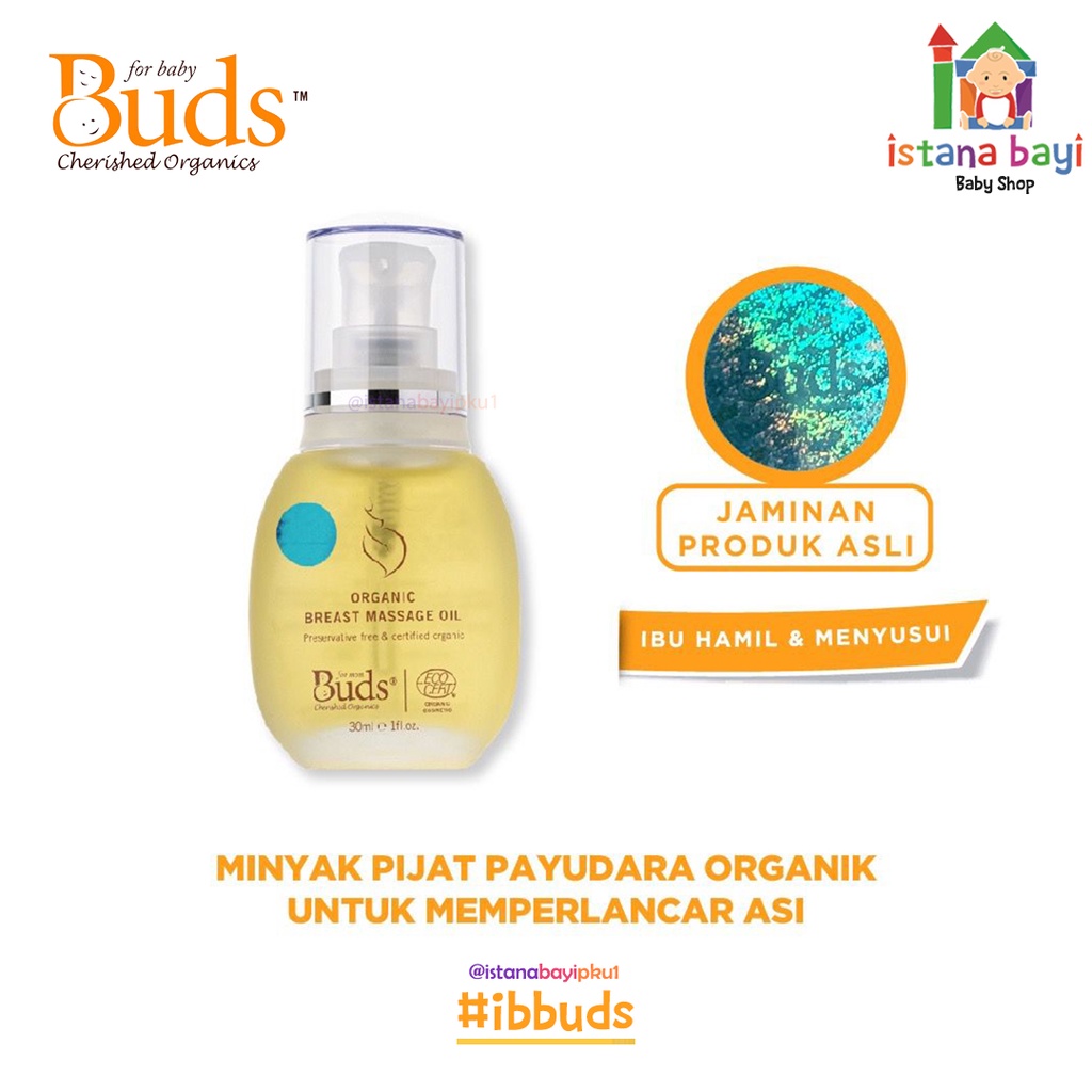 Buds Organics Breast Massage oil 30 ml/Oil ibu menyusui