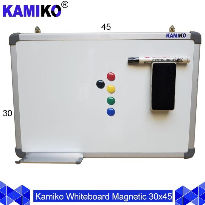 

Whiteboard Kamiko 30 x 45 cm Gantung - Spidol Hitam - Magnet - Hapusan