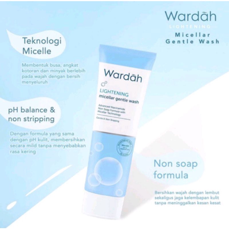 WARDAH LIGHTENING MICELLAR GENTLE FACIAL FOAM 50GR