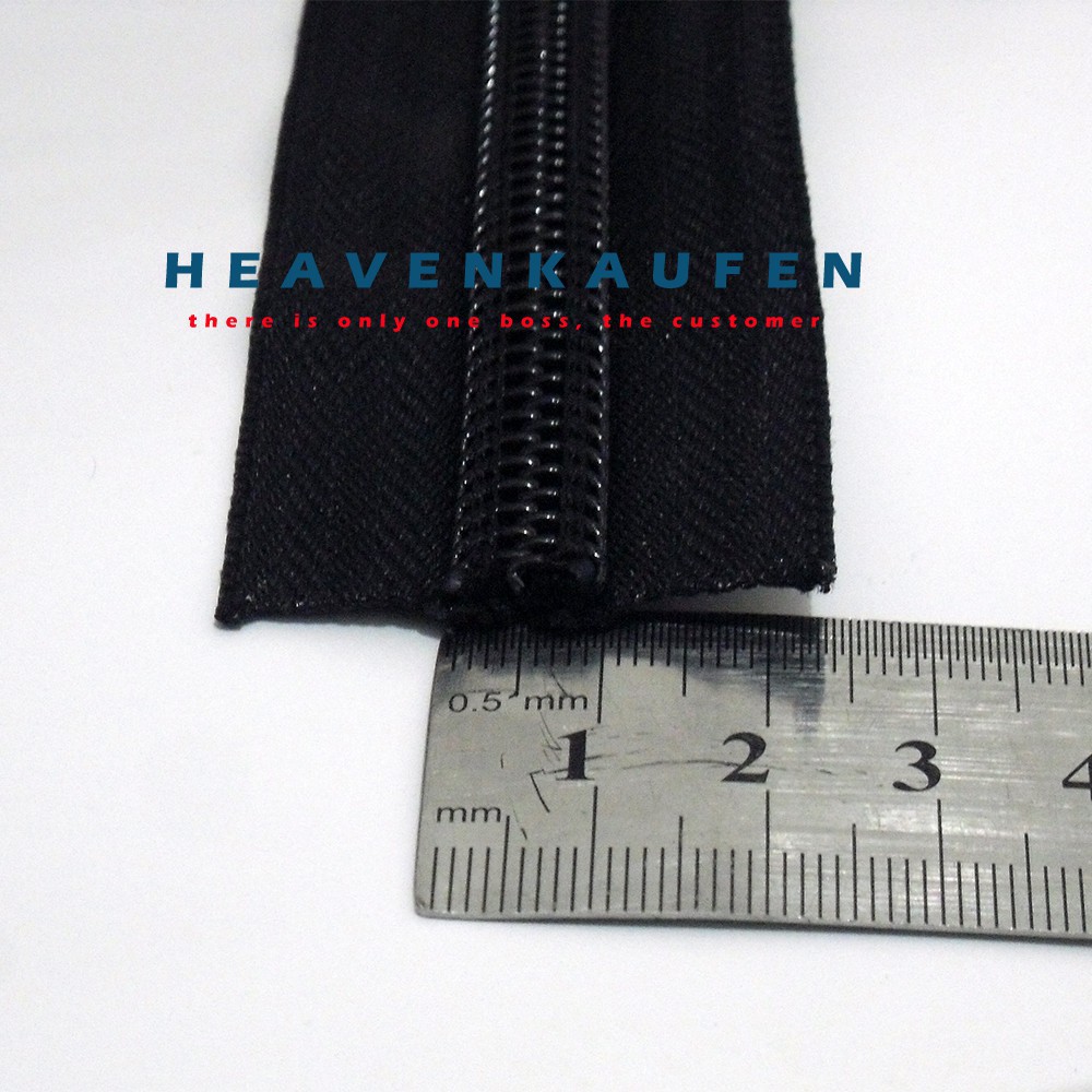 GROSIR Resleting Zipper YKK No 10 Hitam Meteran
