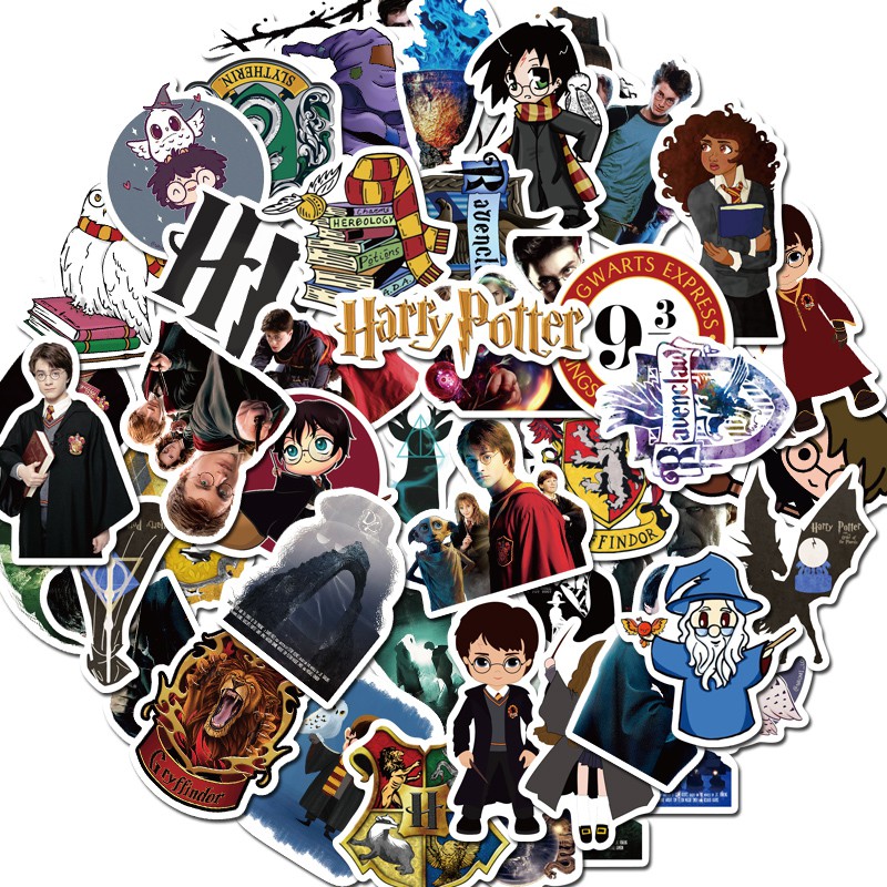 

50 Pcs Stiker Desain Film Harry Potter Bahan PVC Tahan Air Untuk Mobil Laptop Ransel Sepeda
