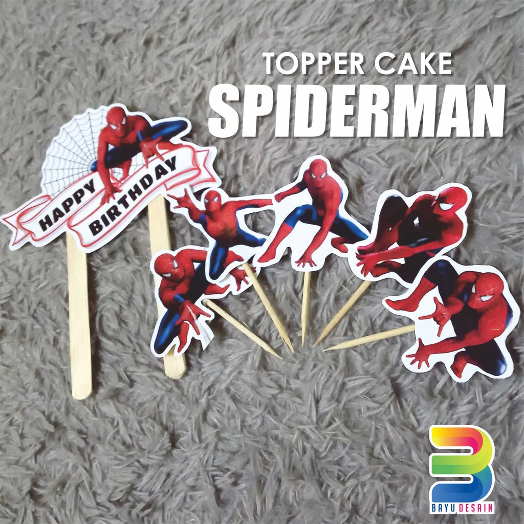 Topper Cake Karakter SPIDERMAN /Topper Cake Termurah /Topper Cup Cake