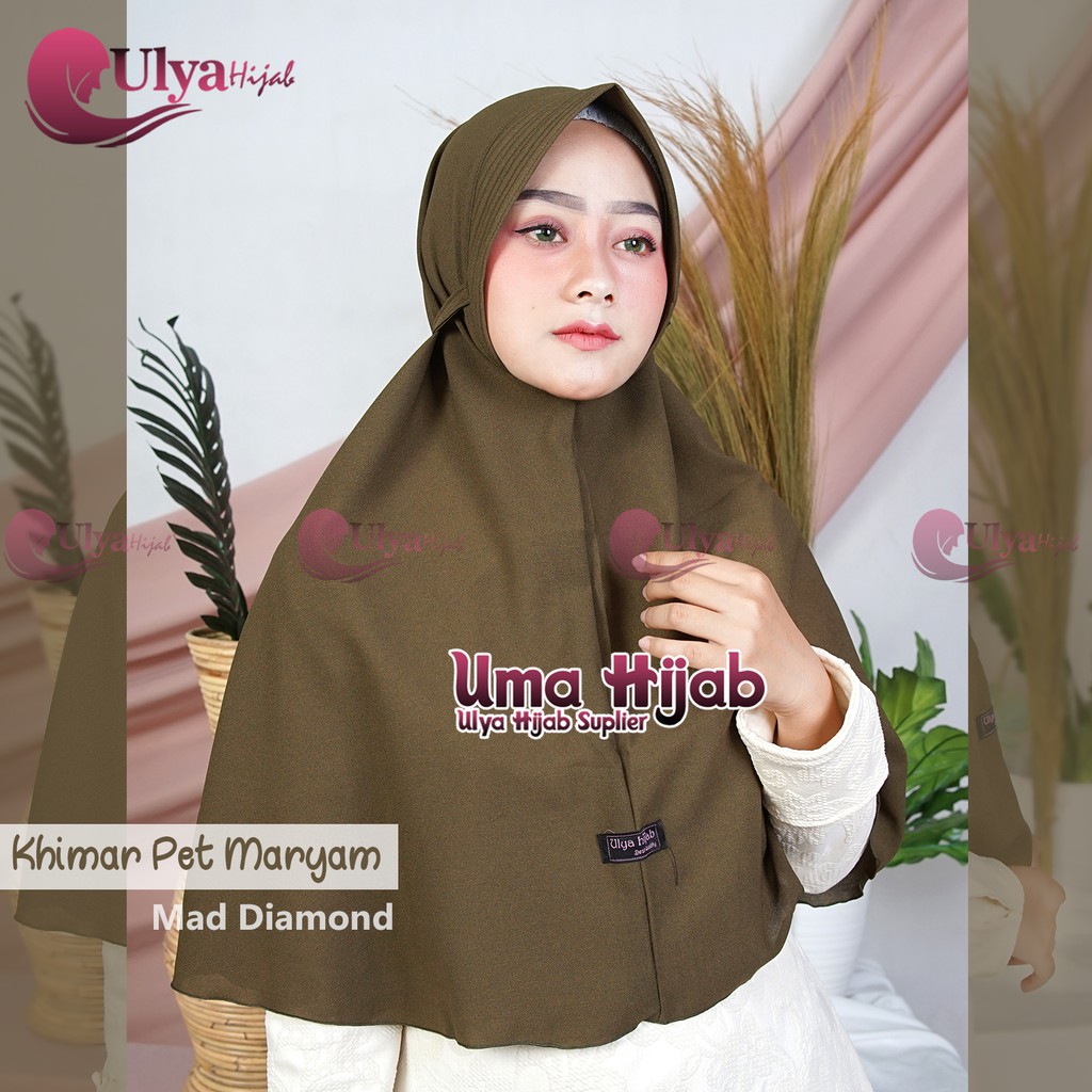 READY STOCK - Jilbab Instant Khimar Pet Maryam Mad Diamond Crepe Brand Ori ULYA HIJAB