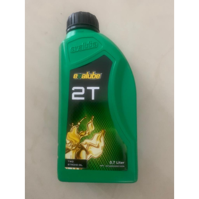 Oli samping Motor 2T EVALUBE 2T 700ml botol hijau original 100persen