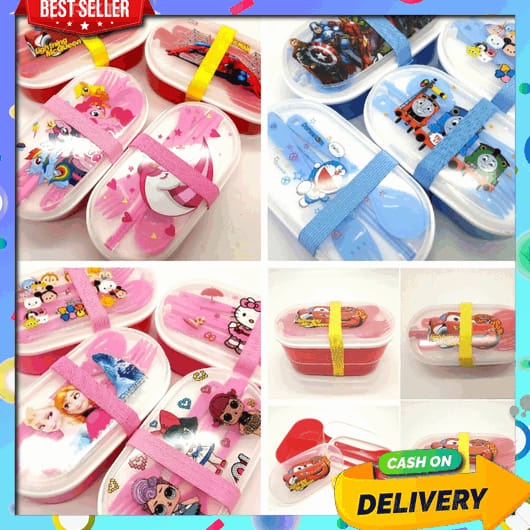 Kotak Bekal Makan Kotak Rantang Set Beserta Tas Set Bekal Lunch Fit Lunch Box Set Anak Stainless Min