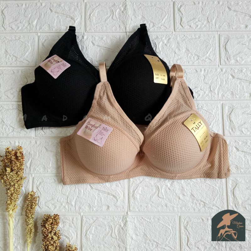 Bra Wanita Basic Tally 1953 Push Up Breast Pori Kawat Kait 2 Busa Tipis Size 34 36 38 40 / Bh Pori