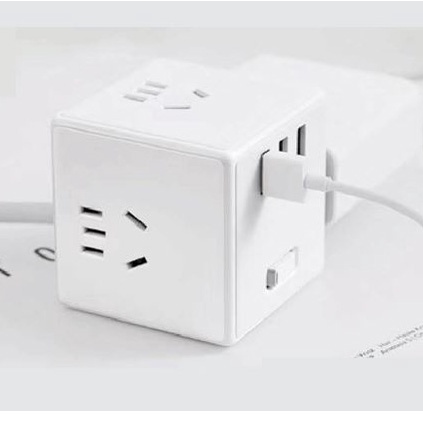 Mijia Rubik Power Socket Plug + 3 Port USB 2.4A (Wired Version) - MJCXB3-02QM - White