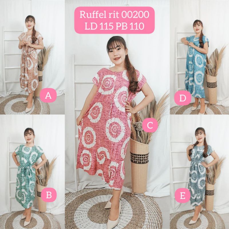 RUFFLE RIT SERUT JUMBO BAJU TIDUR VIRAL KEKINIAN TIE DYE HARGA GROSIR MOTIF RANDOM SURABAYA-4
