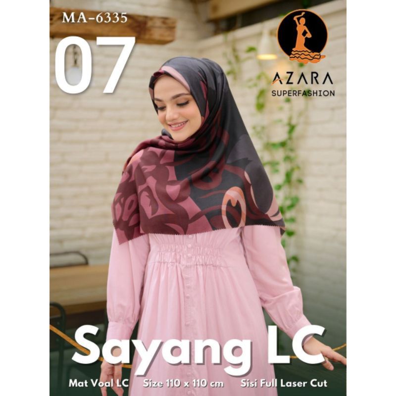 (GROSIRJAYA32) HIJAB LASERCUT AZARA VOAL MOTIF