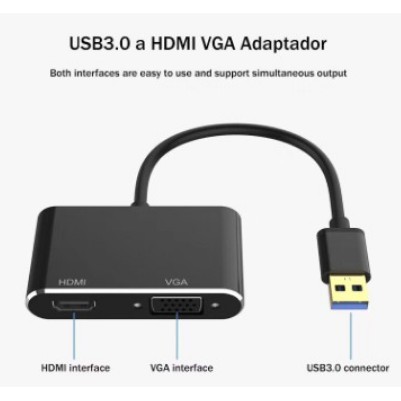 USB to VGA HDMI Konverter USB to VGA HDMI Adapter Converter USB 3.0