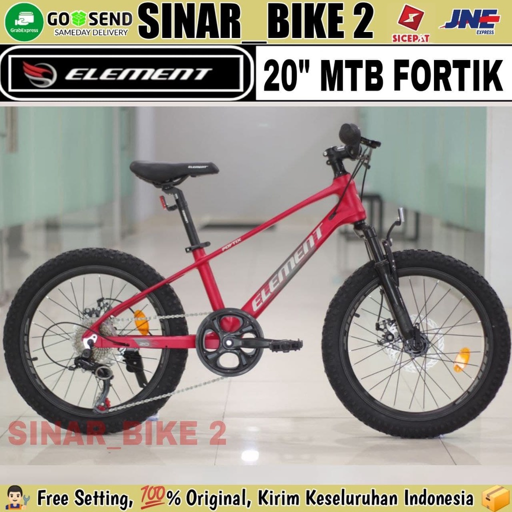 Sepeda Gunung 20 Inch MTB ELEMENT FORTIX Alloy 7 Speed Rem Cakram