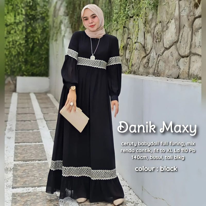 [Fashion Muslim] DANIK | DANISA MAXY DRESS | gamis renda ceruty babydoll