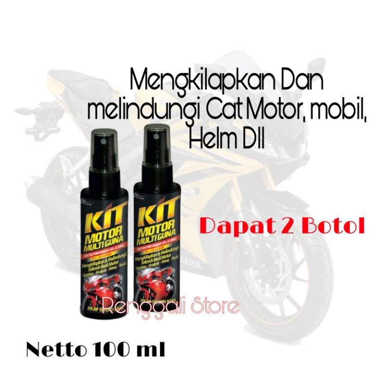 2 Botol Pengkilap Body Motor mobil helm dll/kit multiguna/kit motor dapat 2-Renggali store