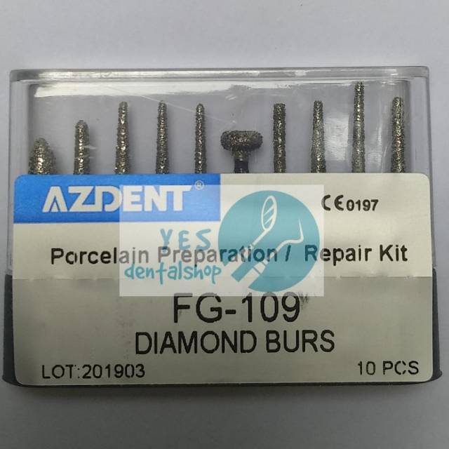 YESdentalshop // Porcelain Preparation /Repair Kit Diamond bur AZDENT