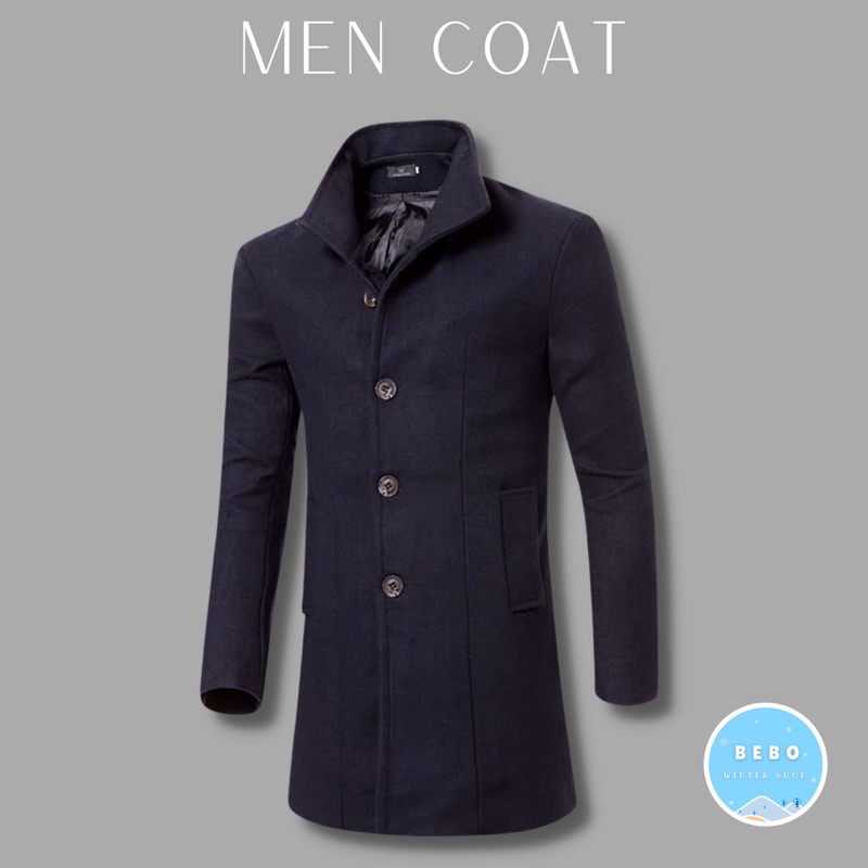 Jaket Jas Blazer Pria Bahan Wool Coat Panjang Pria