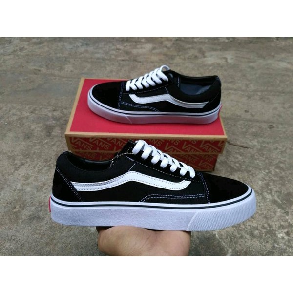 PROMO SEPATU VAN_OLDSKOOL-SNEAKERS CASUAL HITAM LIST PUTIH-SEPATU SEKOLAH KULIAH KERJA